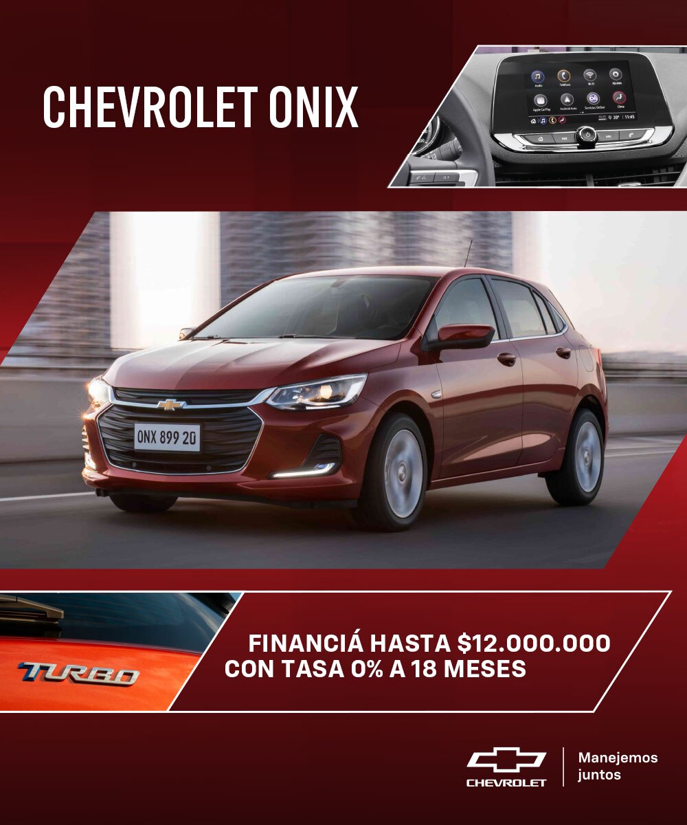 Financiá hasta $12.000.000 en tu Chevrolet Onix